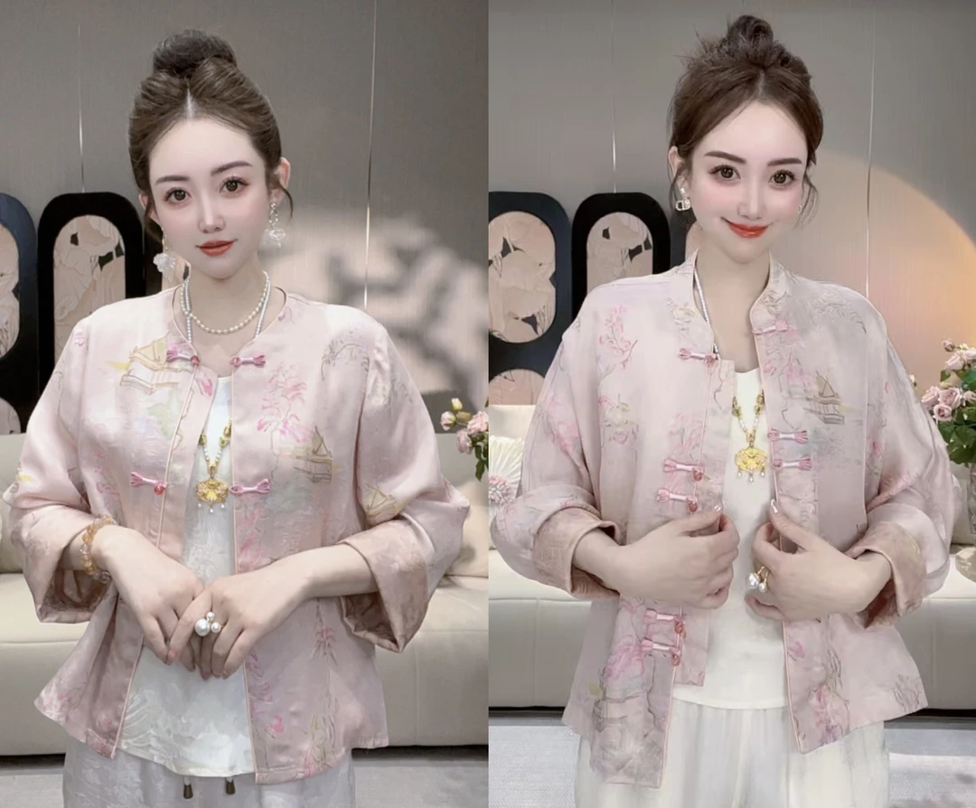 佳佳《亭台》新款老料气质百搭上衣外套女