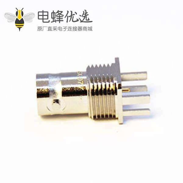 10 PCS BNC连接器原厂直发母头直式卡板穿孔式插PCB板3.6mm镀镍