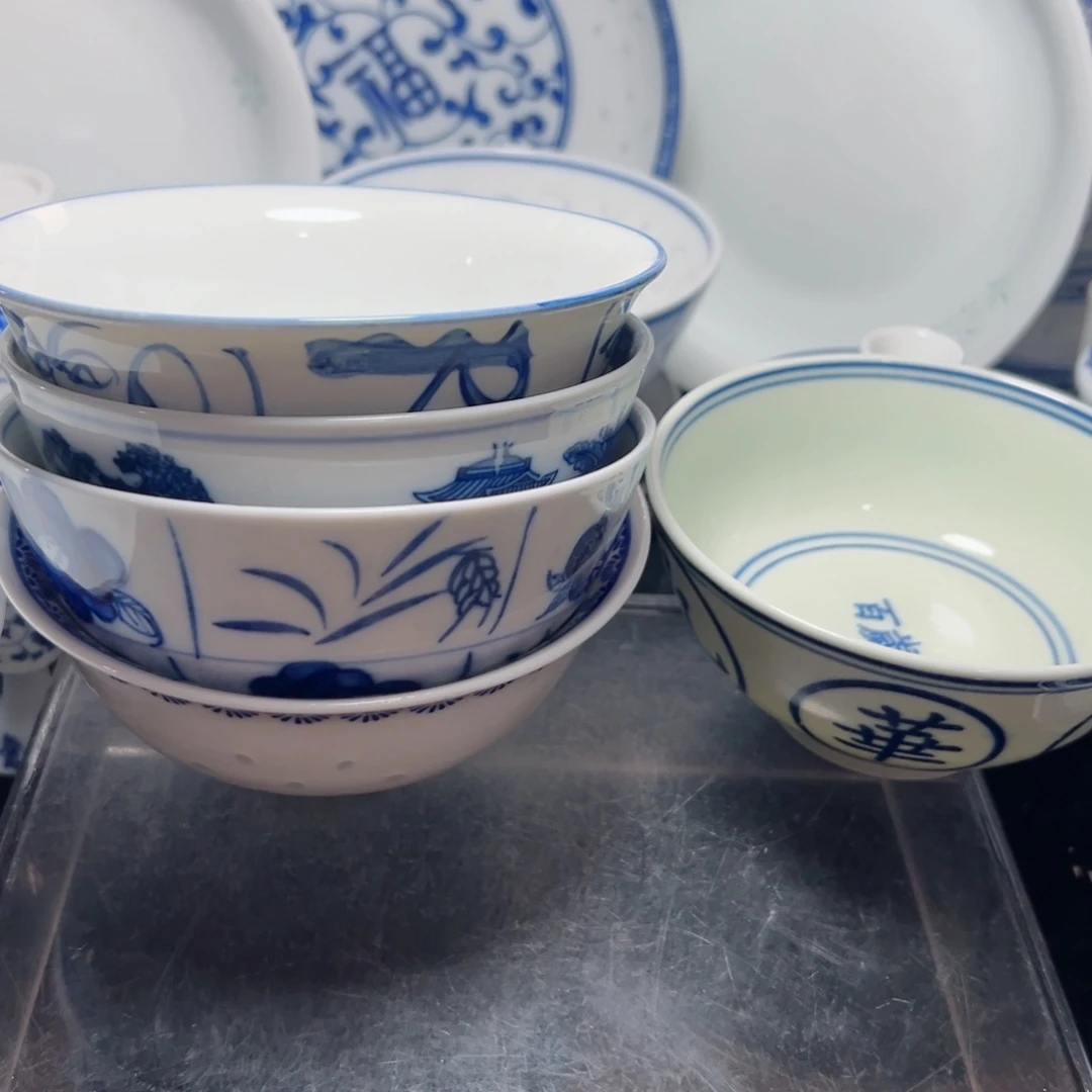 碗青花手绘的6个碗