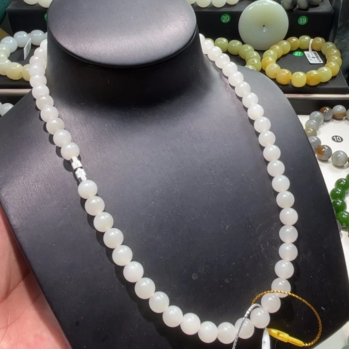 手串未镶嵌和田玉新疆于田卡8项链