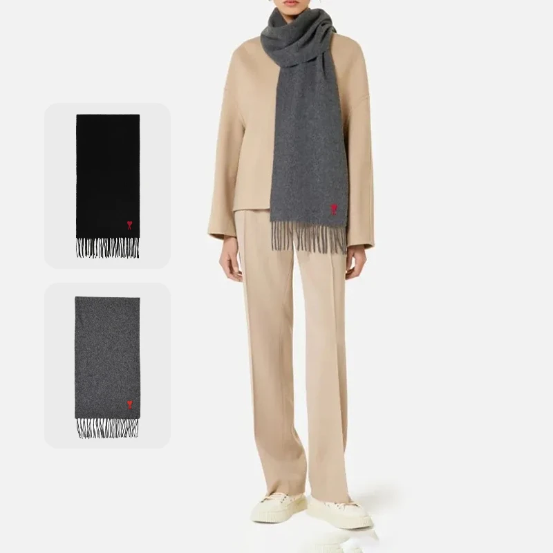 全新未使用 AMIPARIS 【国现 专柜1500元】男女同款围巾BFUSF405334