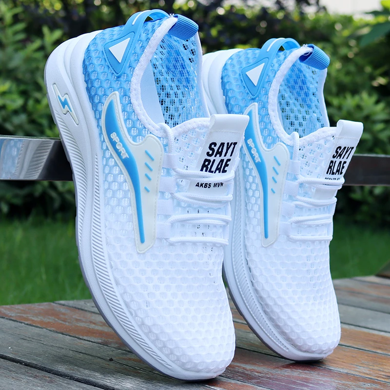 镂空网面夏季男士运动鞋软底防滑潮流透气男凉鞋休闲鞋跑步男鞋子