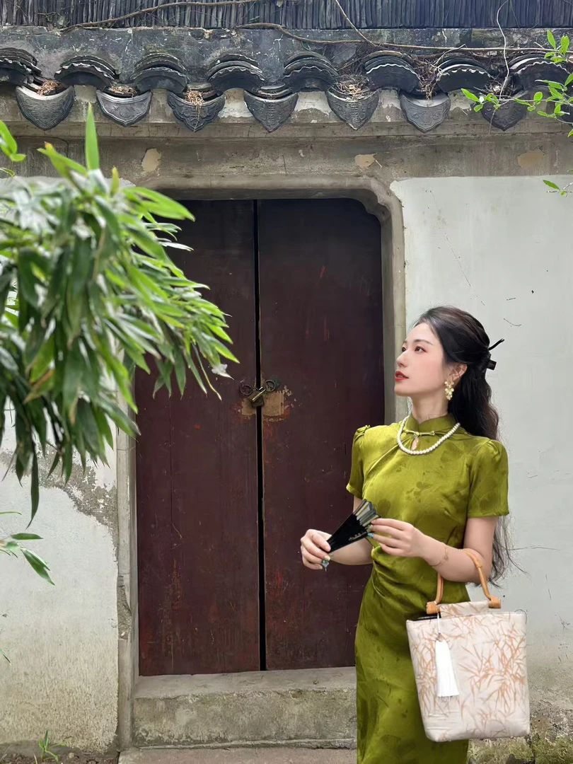 【小徐推荐】气质新中式提花夏季中长款包臀裙斜襟裙子旗袍日常