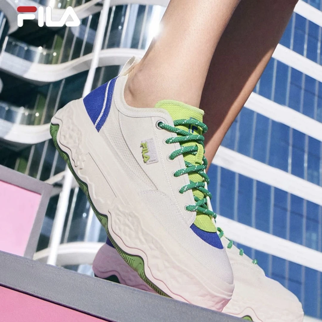 FILA斐乐男女ROCK岩石鞋复古帆布鞋夏季厚底增高运动休闲鞋