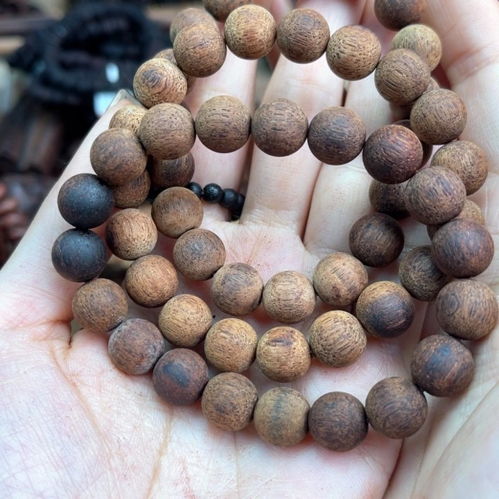 降真香其他1.0圆珠黄白金丝蜜结单圈