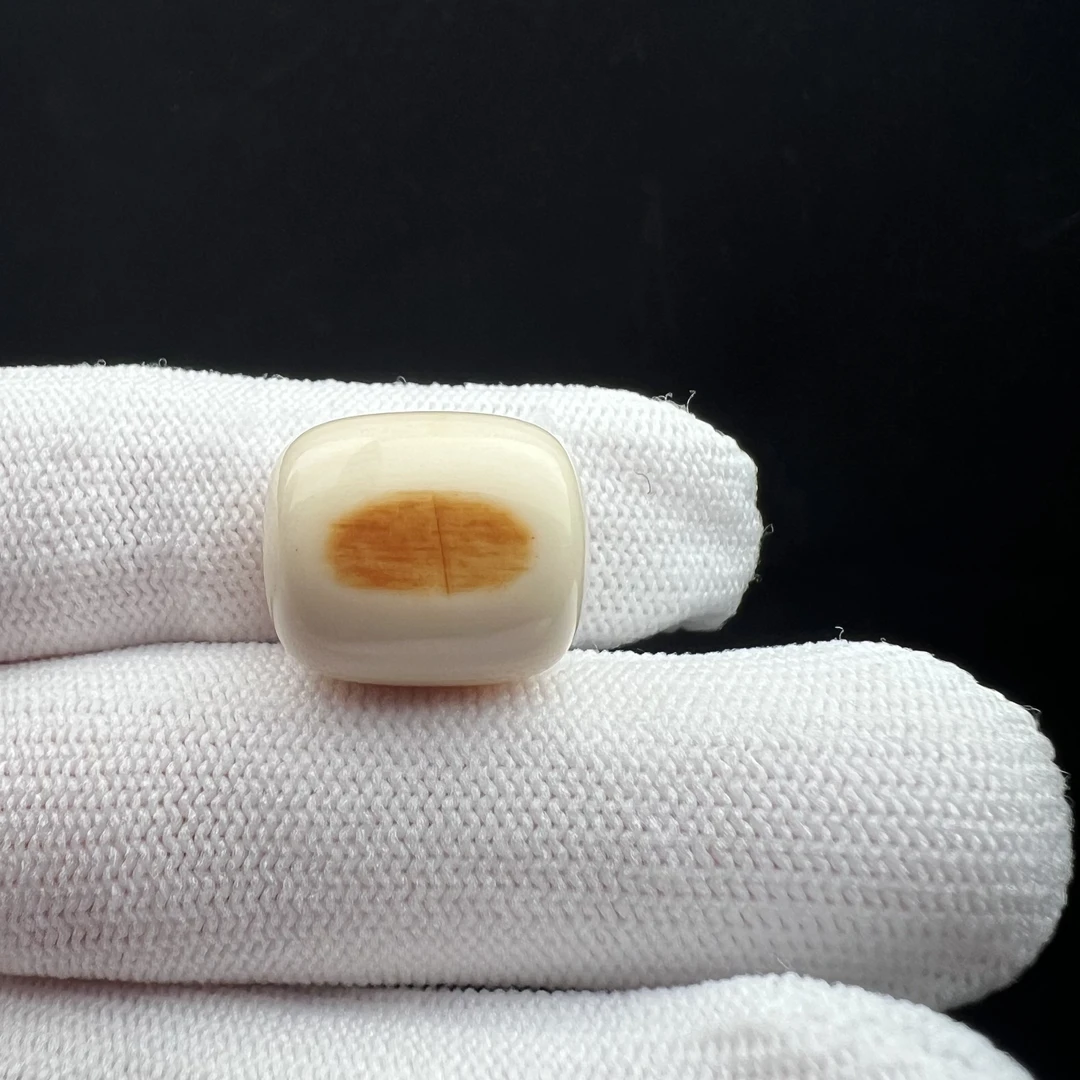 J2460天然猛犸牙 黄金皮桶珠14.4*17.1mm 一物一图 假一罚十