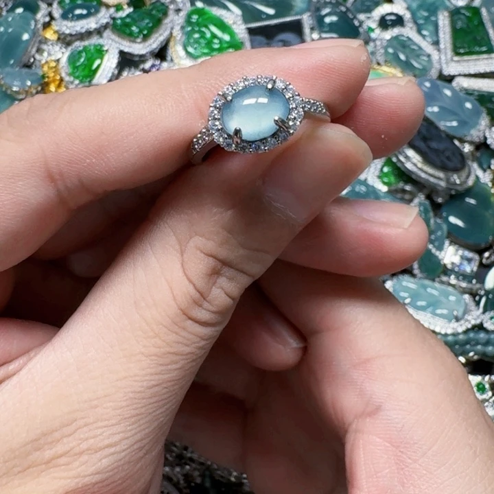 翡翠未镶嵌颈饰天然A货翡翠放漏