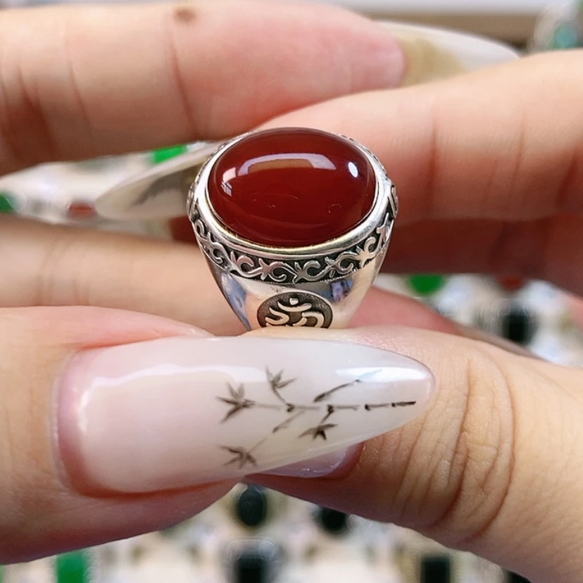 【闪购商品】玛瑙/玉髓戒指银S925镶嵌