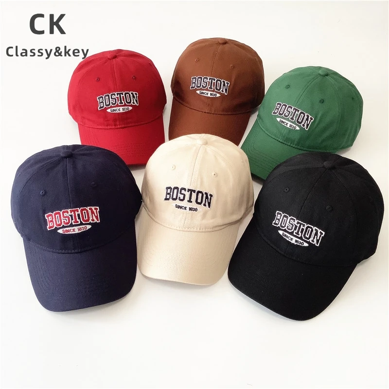 Classy key新加坡设计师联名款刺绣字母鸭舌帽女软顶情侣棒球帽男