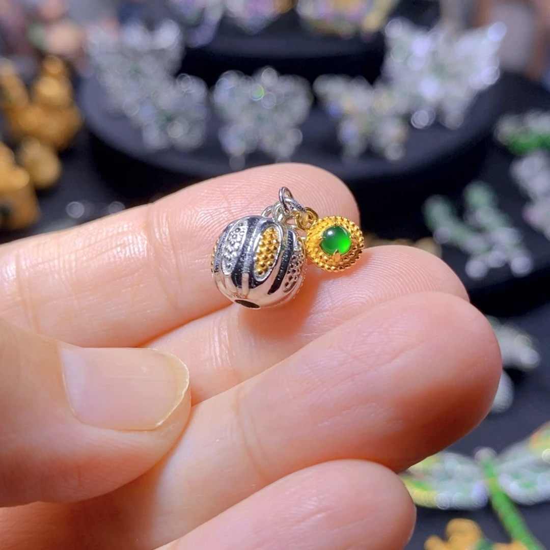 翡翠银S925镶嵌颈饰天然翡翠