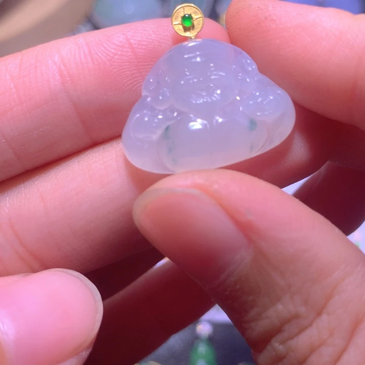 颈饰18K金镶嵌翡翠翡翠