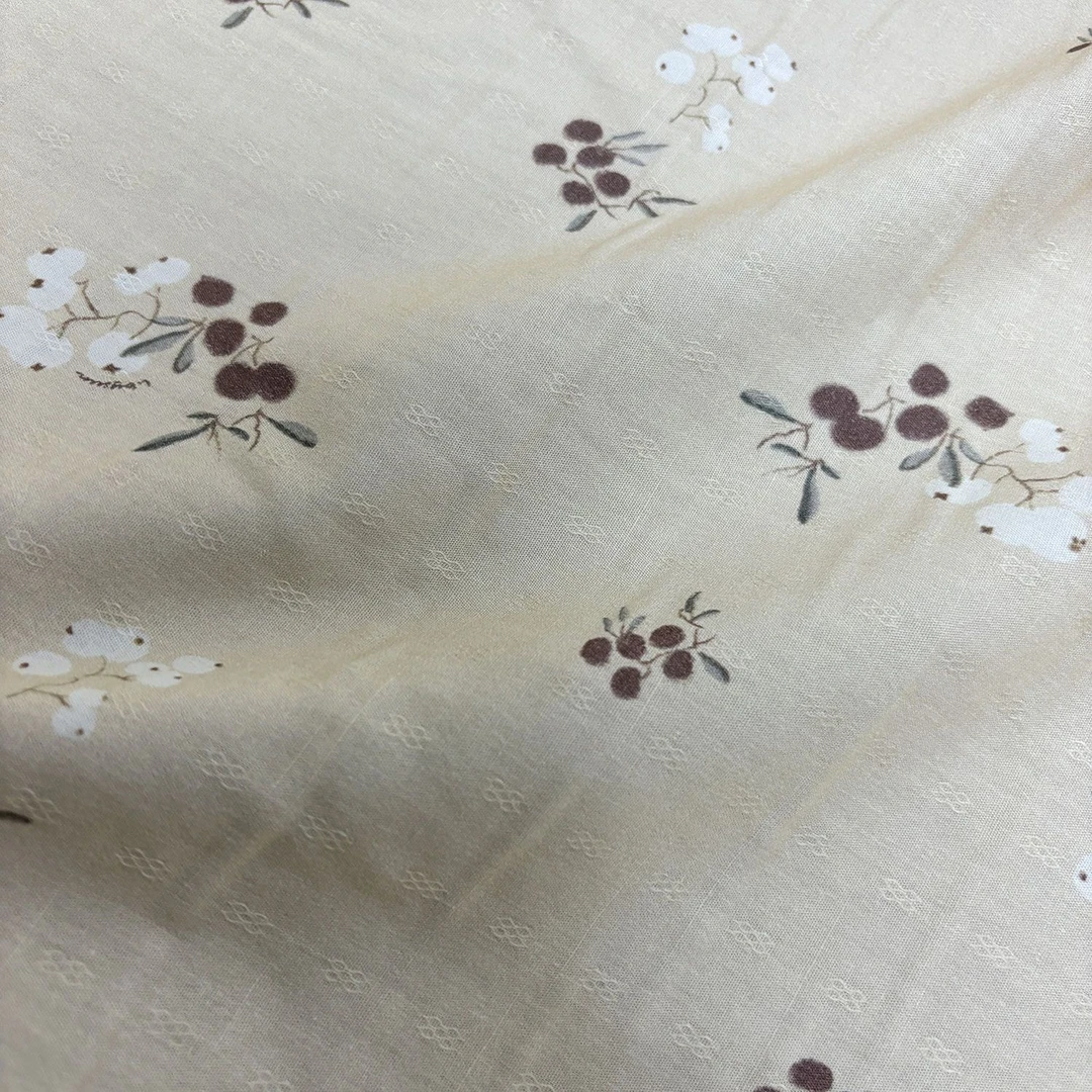 长安的荔枝双面提花细支棉绸布料不含化纤家居制衣面料门幅1.45米