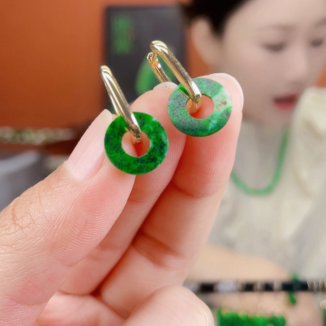 翡翠未镶嵌耳饰饰品