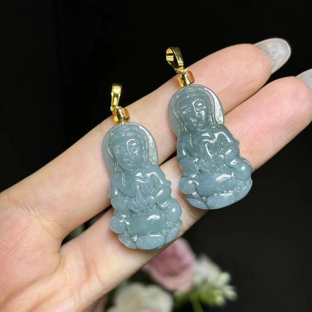 AT5103-A货翡翠观音吊坠-配绳-多样性只发一件