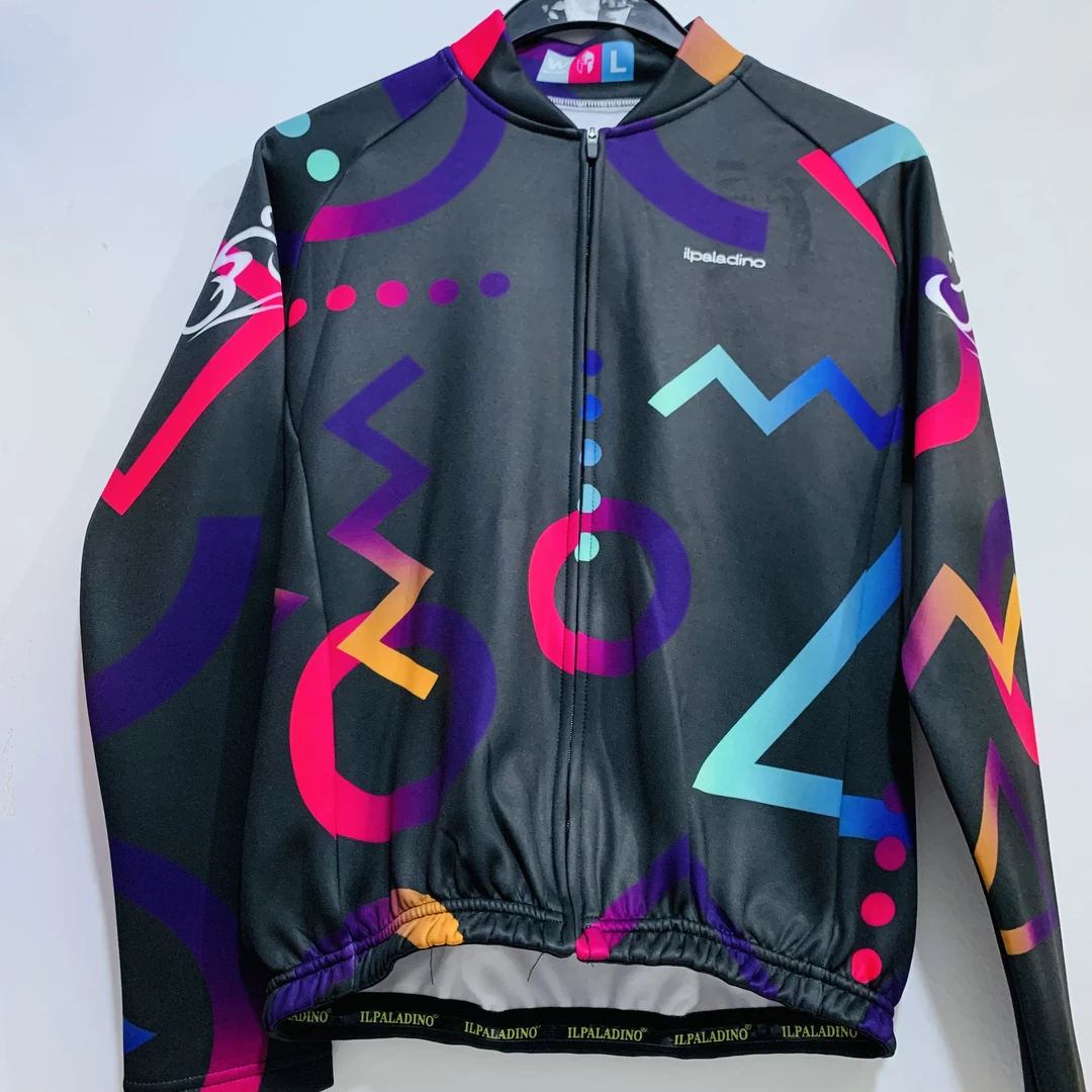 SQ 362【黑色炫彩抓绒长袖女士】ILPALADINO骑行服长袖春秋冬