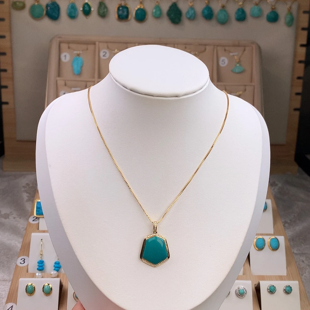 绿松石18K金镶嵌项链