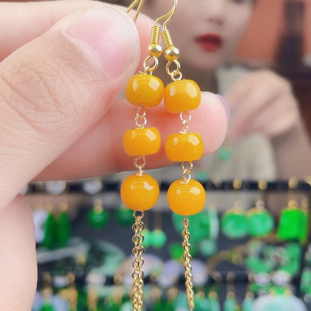 翡翠未镶嵌耳饰饰品