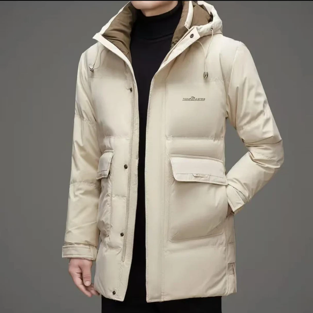 冬季户外三防中长情侣款工装连帽加厚保暖冲锋衣外套8813