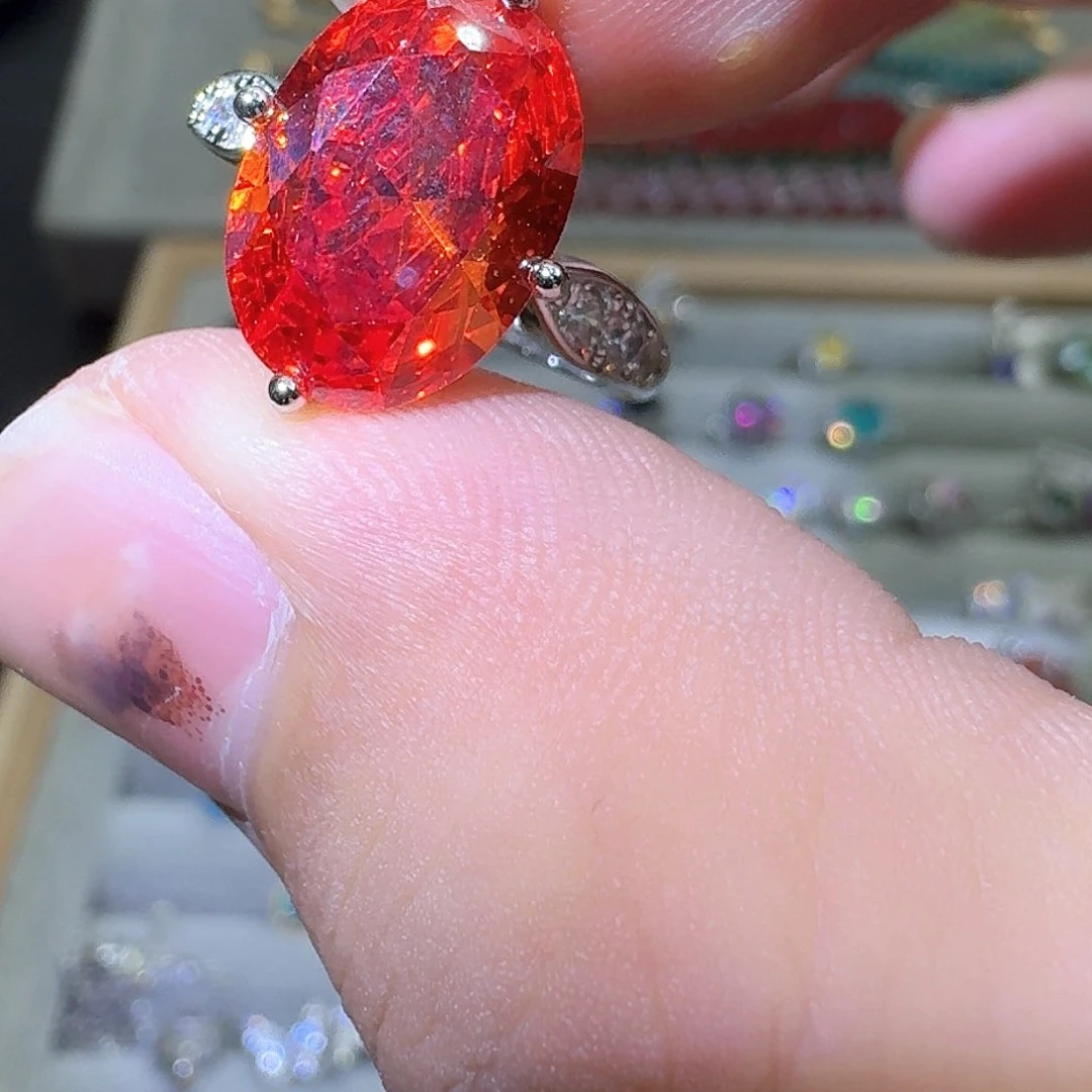 托帕石戒指银S925镶嵌