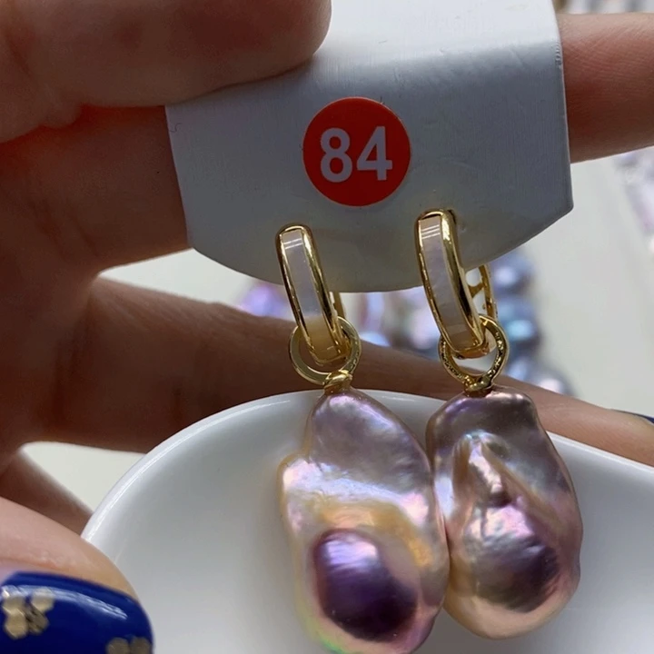 银S925镶嵌耳饰淡水珍珠