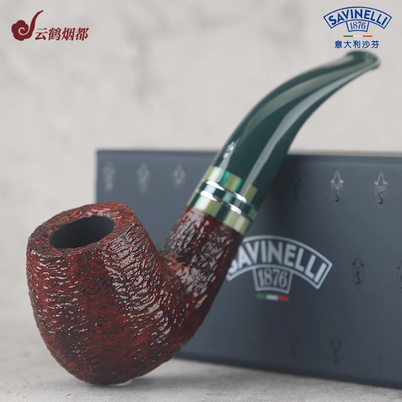 云鹤烟都意大利Savinelli沙芬森林麻面P414-616进口石楠木烟斗
