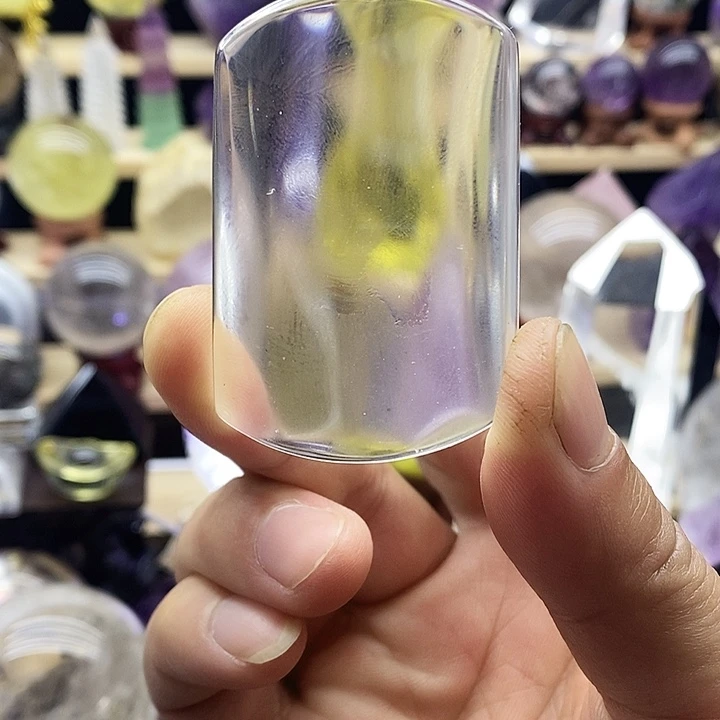 石材天然白水晶平安无事牌