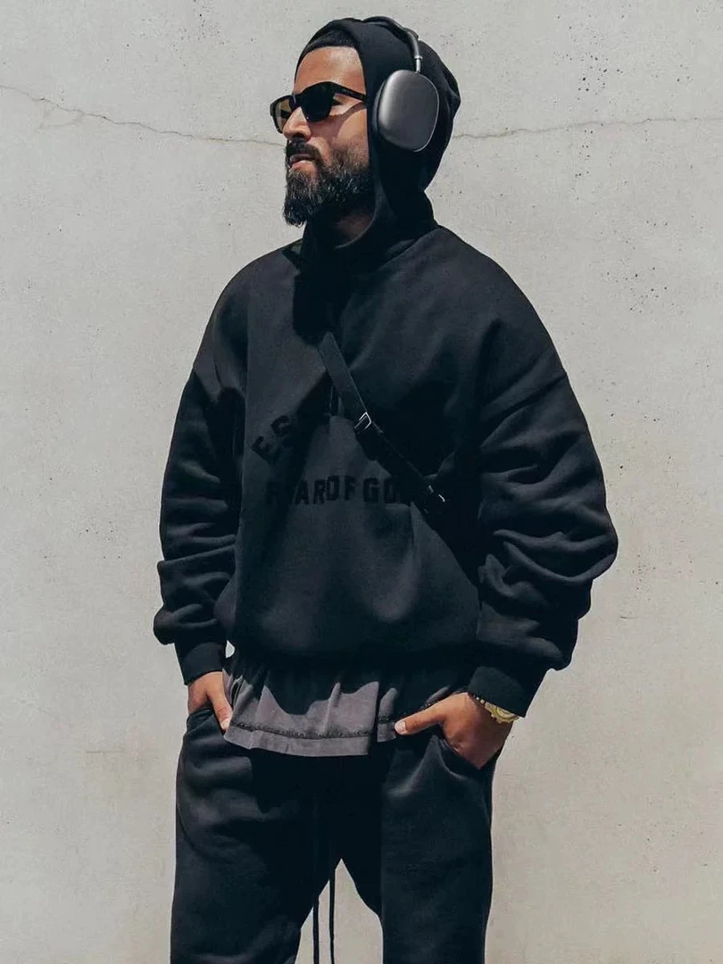 第十季玄青黑帽衫卫衣时尚百搭潮流休闲美式宽松纯色运动