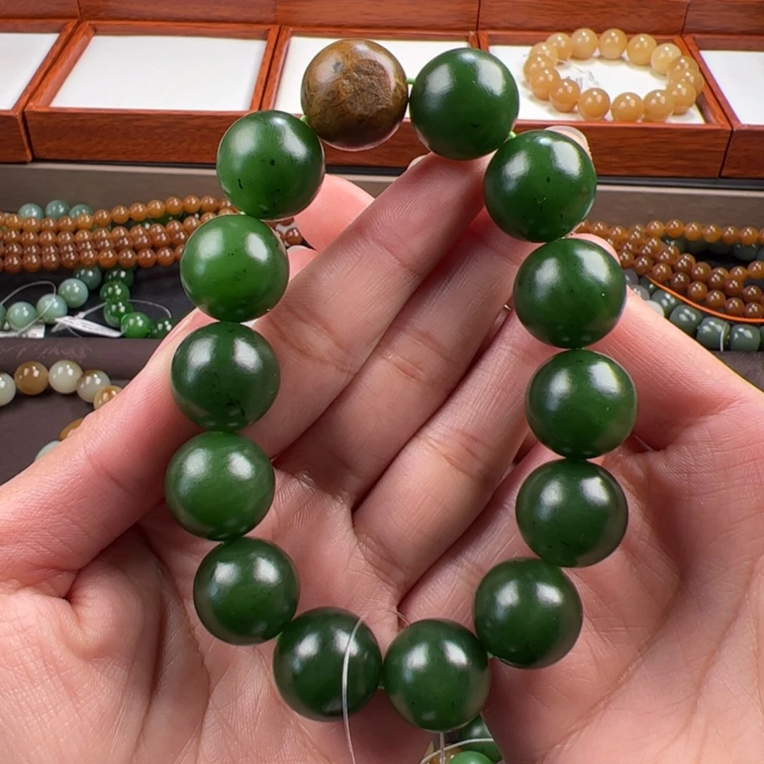 和田玉手链未镶嵌荔*