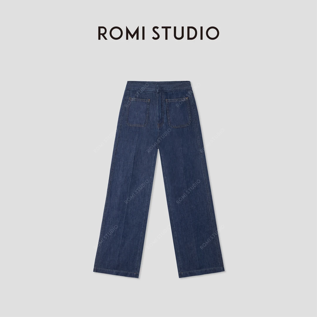ROMI STUDIO“汉麻牛仔”汉麻有机棉混纺直筒轻薄牛仔裤 RWCSXD3260