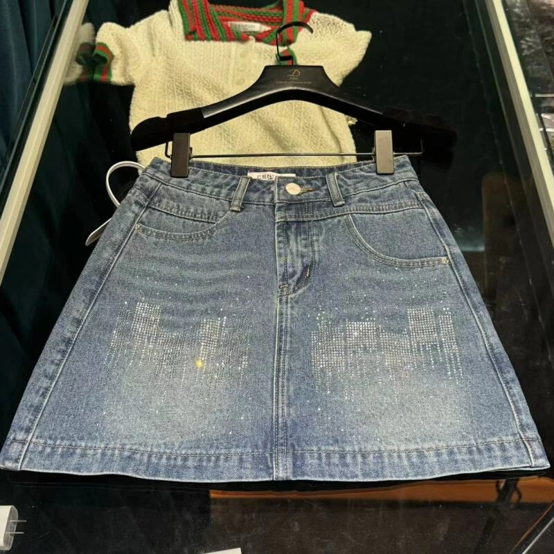 【CENFUN】夏季吊钻亮片牛仔裙C11113