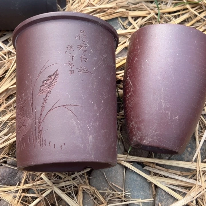 红陶紫砂兰花盆微瑕