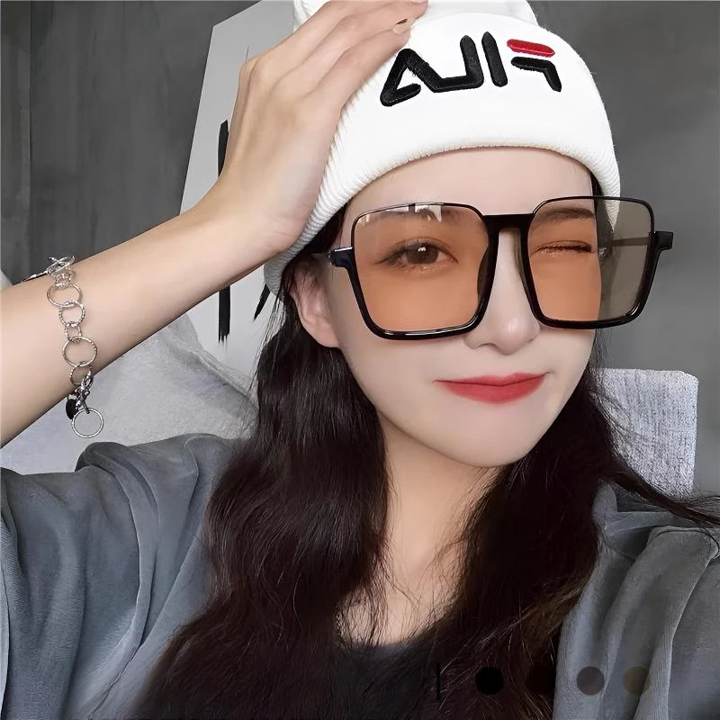 夜视镜防远光眩光眼镜驾驶专用太阳镜时尚霸气大方框日夜两用墨镜