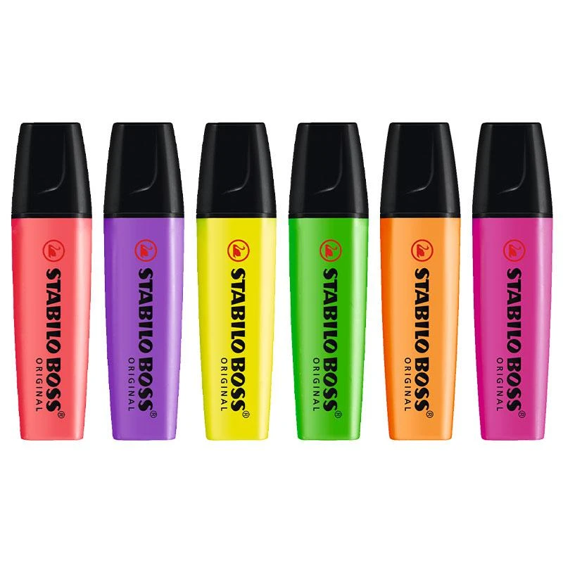 荧光笔6支 德国思笔乐进口标记开学文具好物多色6支颜色不指定