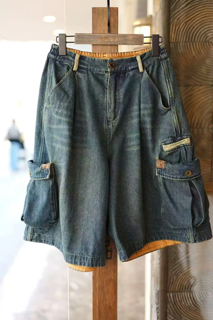 小红分享-荼-33970新款休闲文艺半松紧休闲中裤