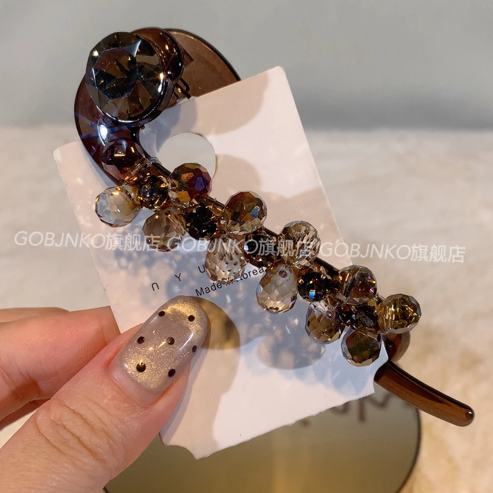 GOBJNKO法式千金风女扭扭夹极简风发夹发卡发饰温婉风韩系盘发夹