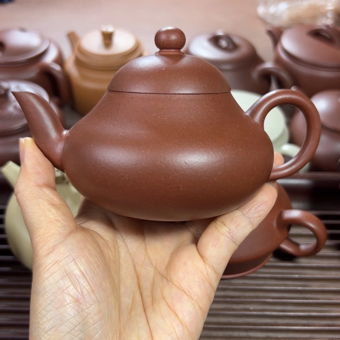 紫砂茶壶红皮龙 大梨 230cc