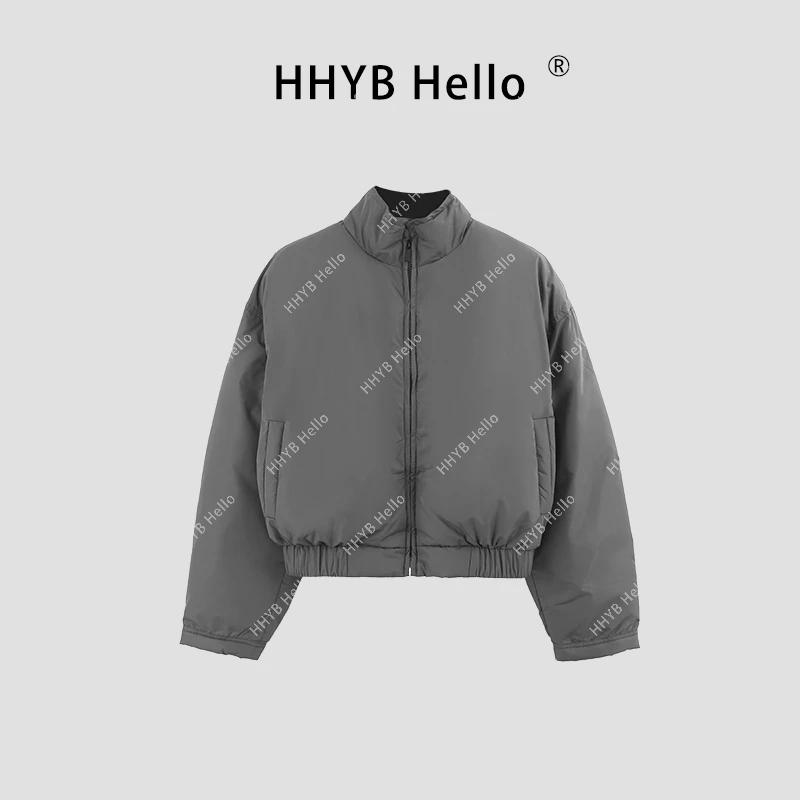 【售完不补】【保暖羽绒服】简约休闲夹克式立领纯色短款外套Q245051