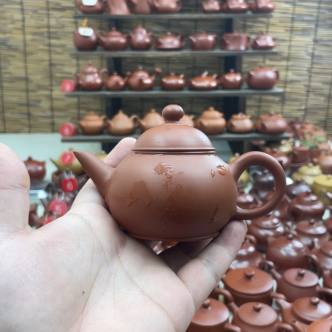 阿***坚茶壶朱泥超薄胎水平壶120毫升