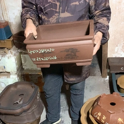 紫砂花盆手工制作