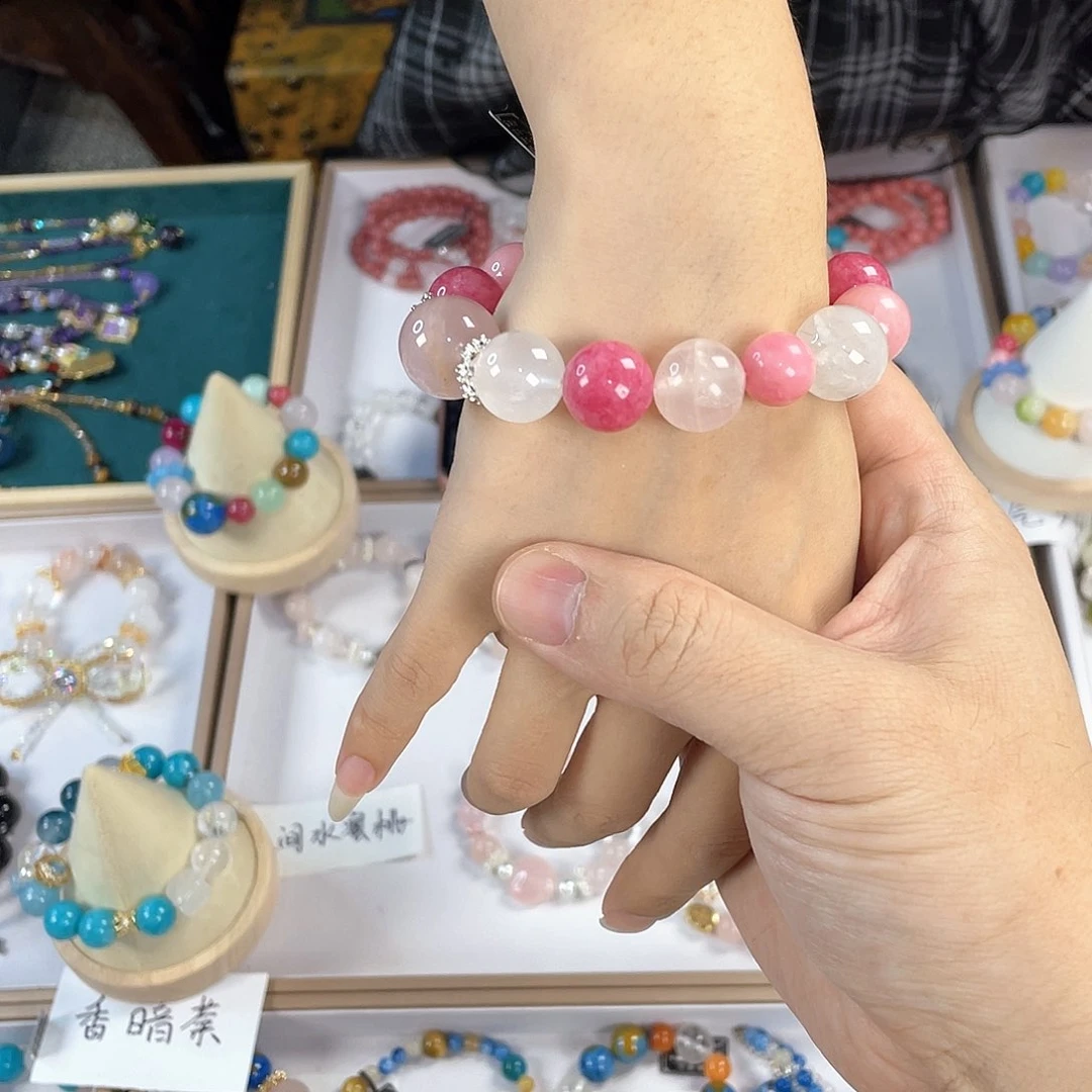 水晶手链银S925镀金镶嵌