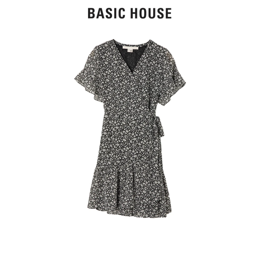 Basic House/百家好碎花女士连衣裙 BJ2026-HVOP321YBK