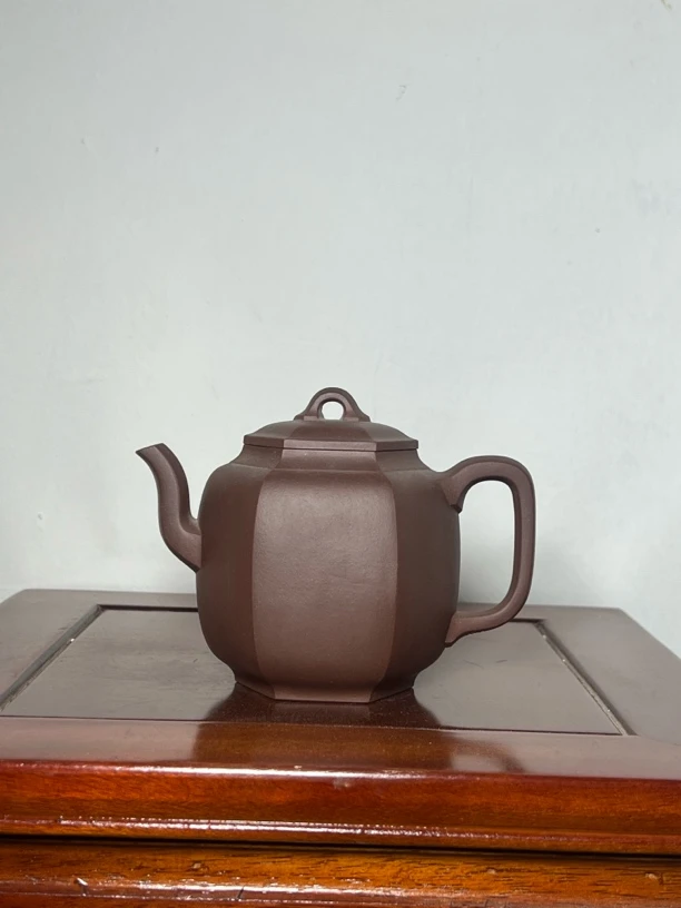 宜兴紫砂壶紫泥六方宫灯