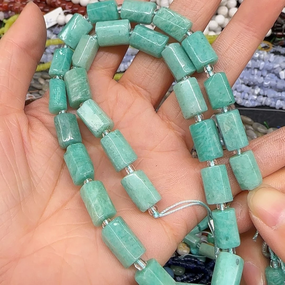 玛瑙/玉髓合金珠宝半成品天河石7mm一条桶珠