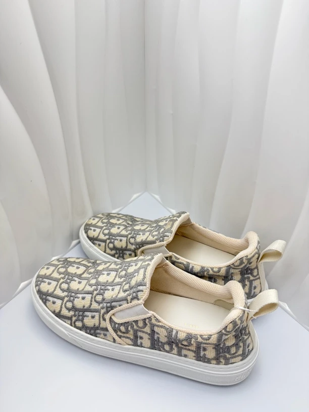 95新 DIOR/迪奥 38码/Dior/拼色logo提花满印厚底休闲板鞋/98新