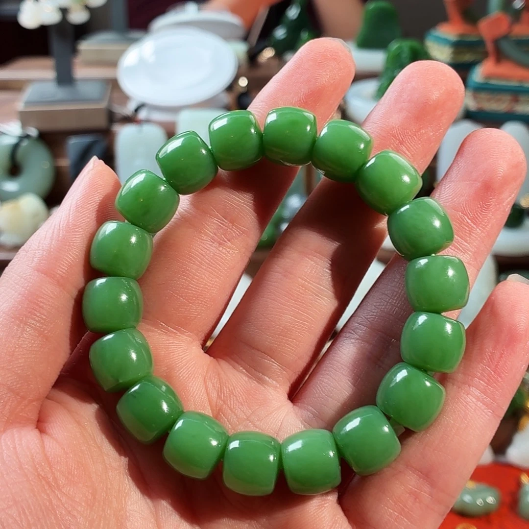 兰***香和田玉（碧玉）未镶嵌手串