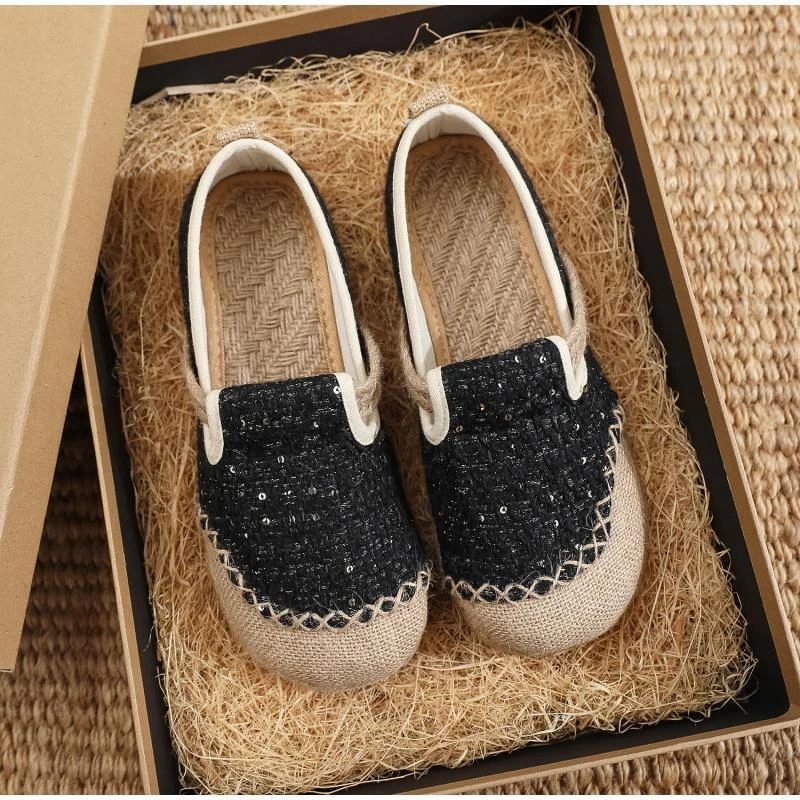 【内增高5cm】小香风亮片百搭夏季舒适休闲透气软底平底（2406）gf