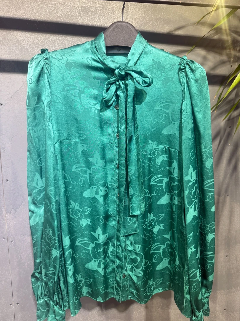 提花3D立领新中式长袖衬衫气质上衣小衫新中式衬衣晕染