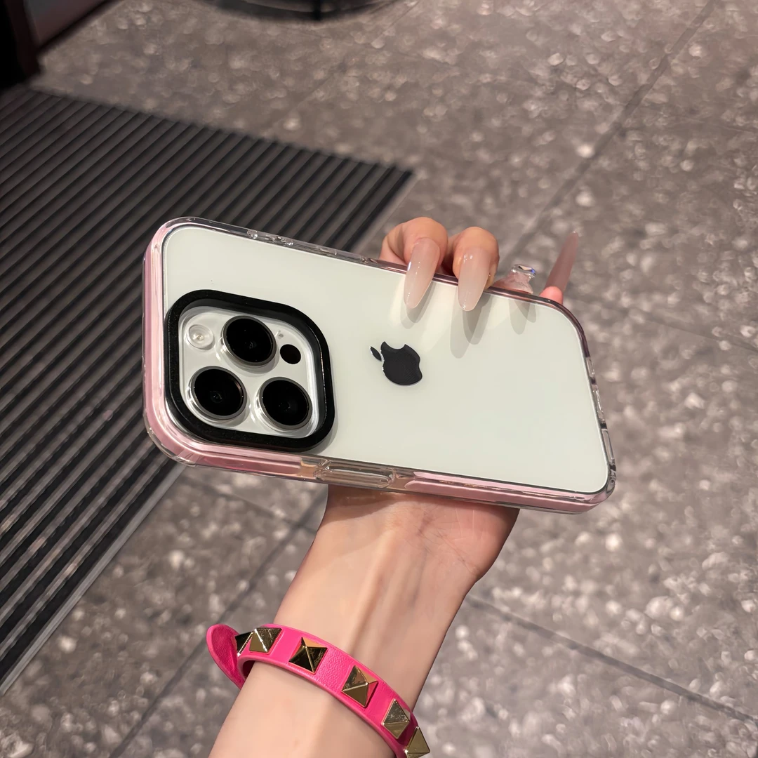 飞虎胜简约透明适用苹果14plus/13手机壳iPhone15promax大孔12软