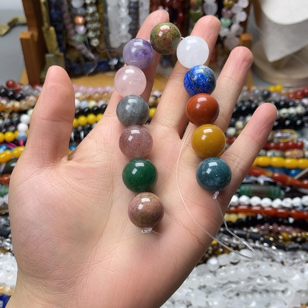 玛瑙/玉髓未镶嵌珠宝半成品卡18多宝圆珠12颗