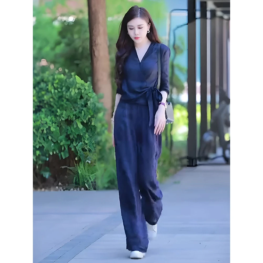 【1571人收藏】亚麻套装女夏装2025新款时尚休闲洋气减龄高端苎麻